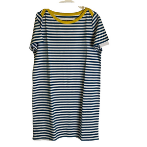 WE by Living in Yellow Striped Tee Shirt Dress, Women’s L, Blue White Yellow